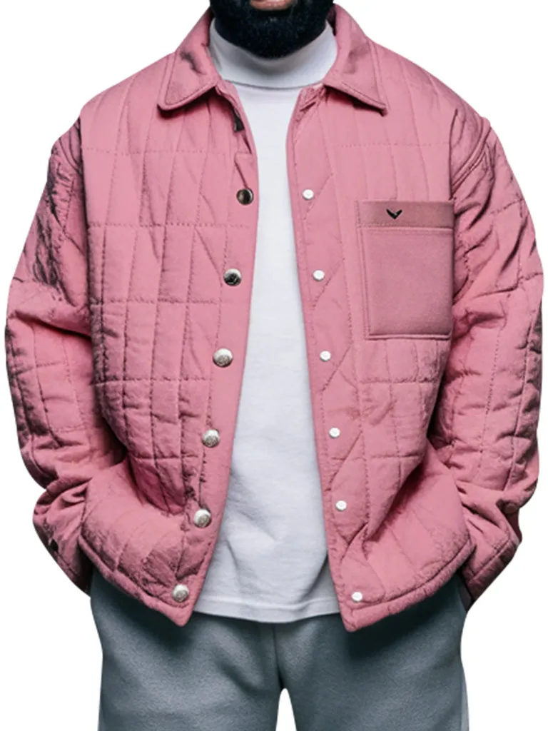 Men's Soft Pink Quilted Jacket