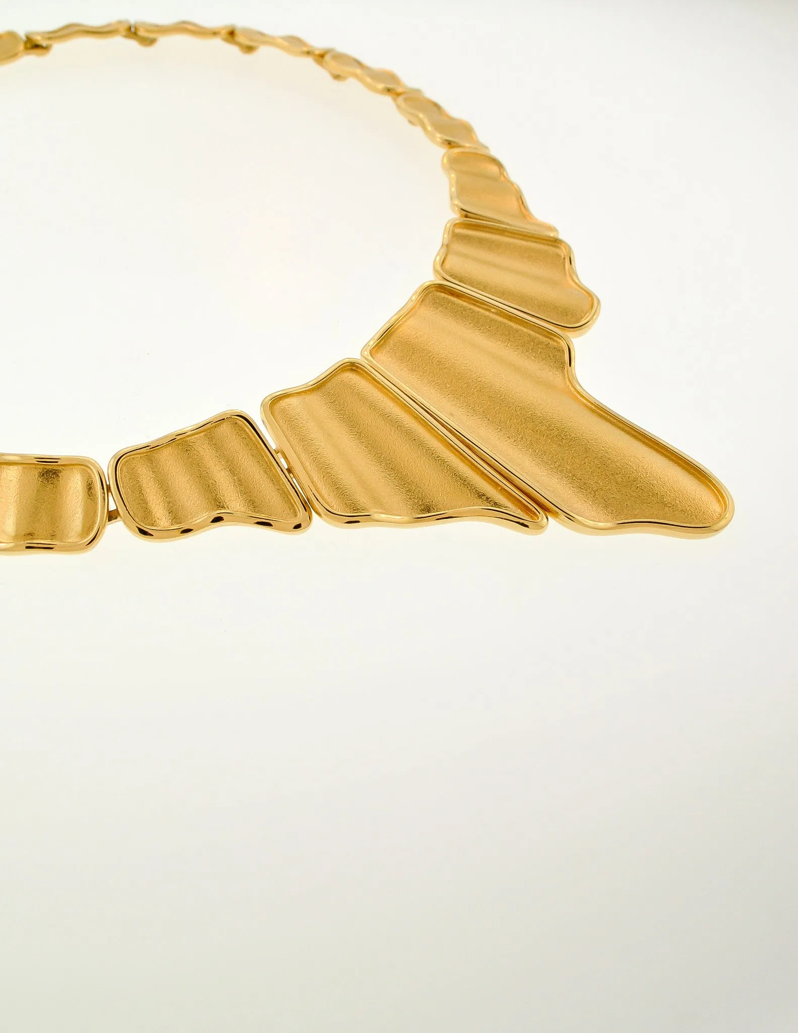 Monet Vintage Gold Modernist Necklace