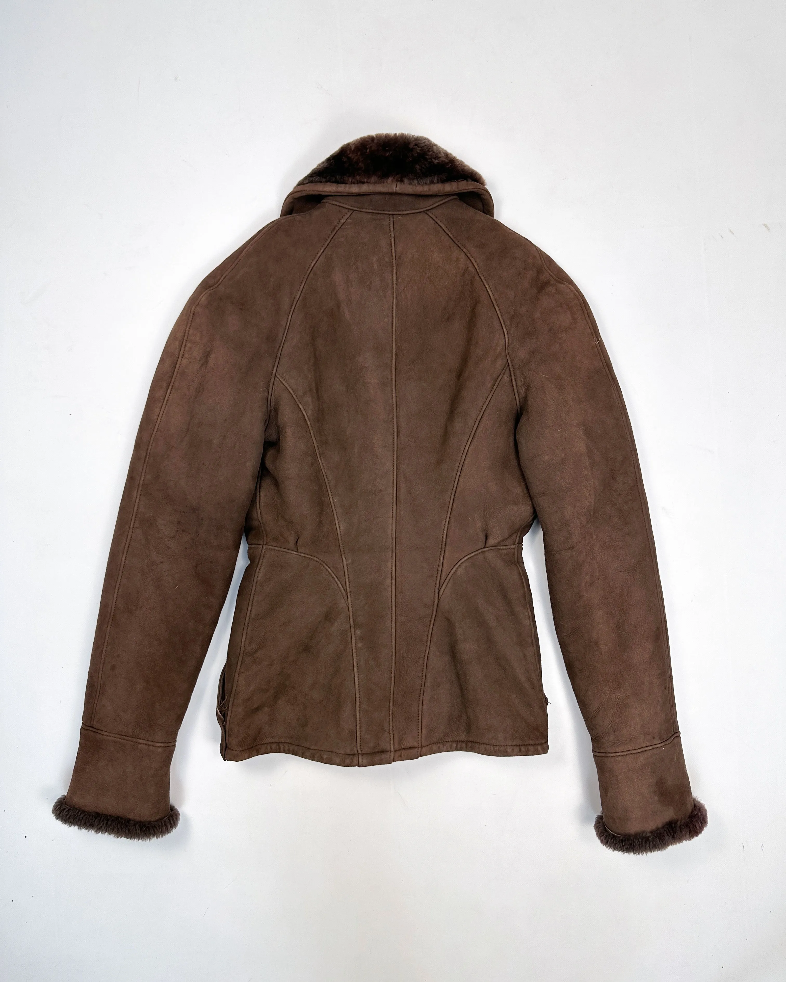 Mugler Brown Fur Suede Jacket 1980's