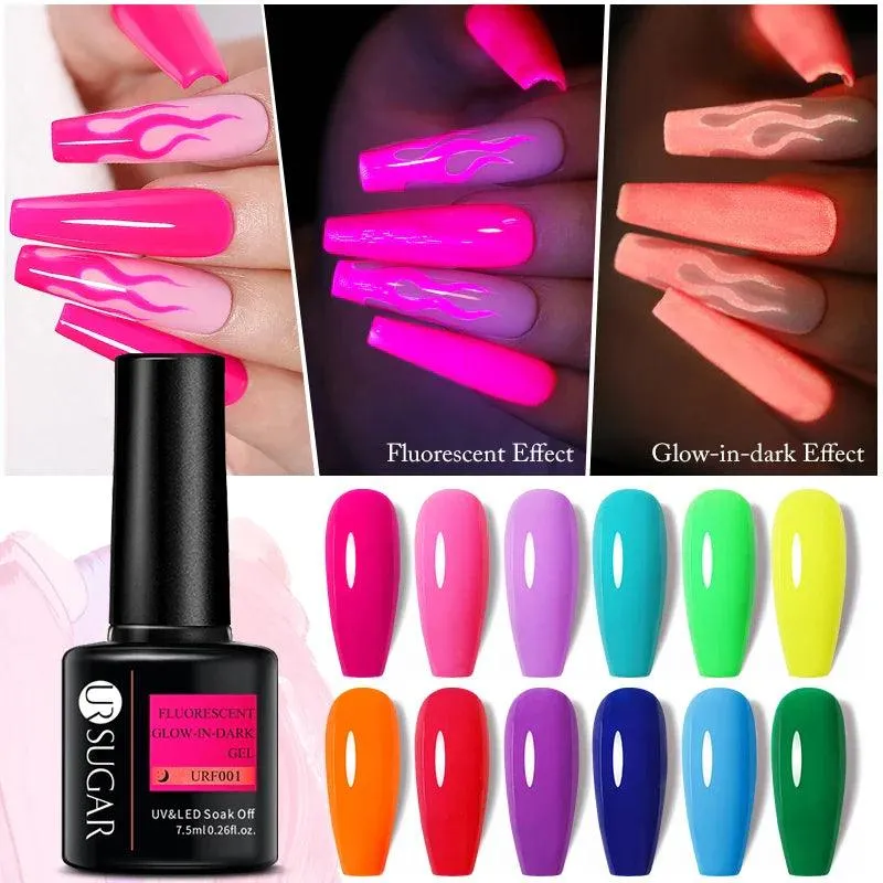 Neon Spark Gel Nail Polish: Vibrant Glow-in-Dark Art Kit