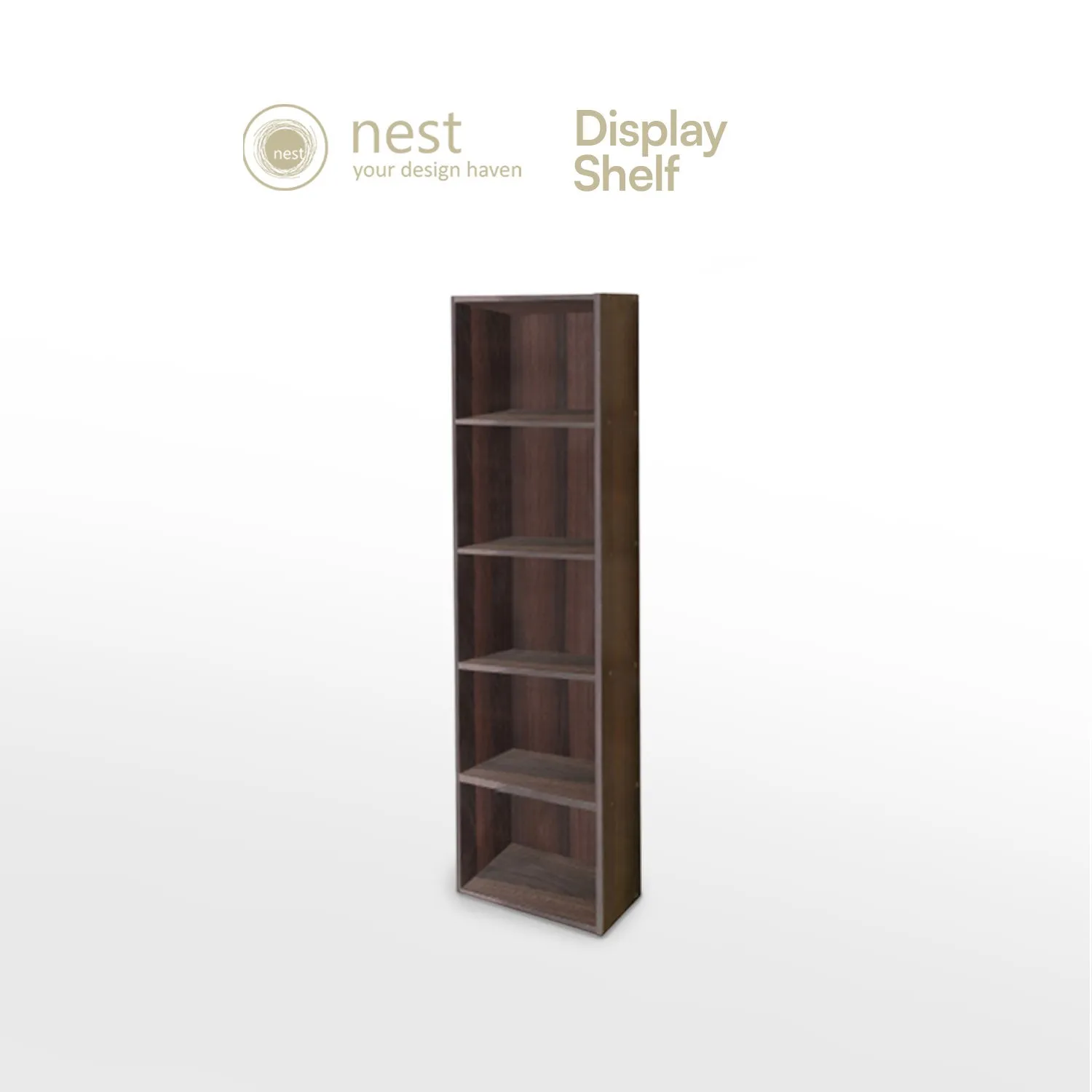 NEST DESIGN LAB Premium 5 Layer Display Shelf - Walnut