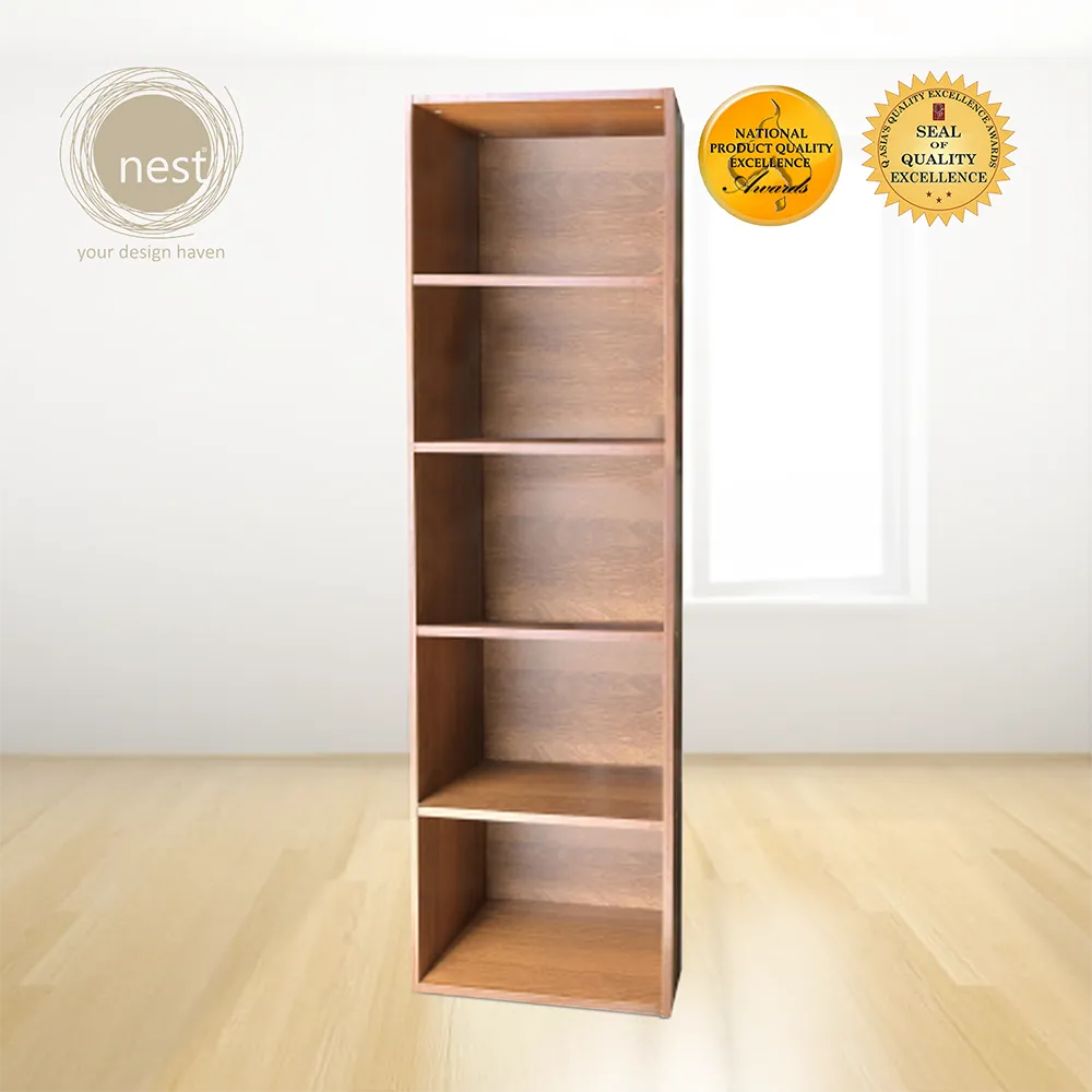 NEST DESIGN LAB Premium 5 Layer Display Shelf - Walnut