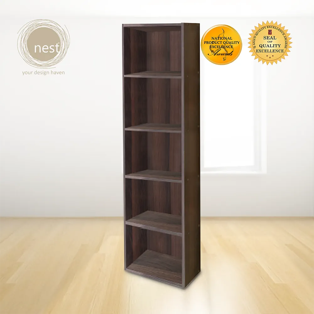 NEST DESIGN LAB Premium 5 Layer Display Shelf - Walnut