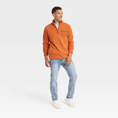 New - Goodfellow & Co Men's Half Length Zipper Sweatshirts Kangaroo Pocket Heavyweight