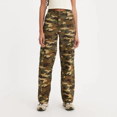 New - Levi's Women's Mid Rise Wide Relaxed Cargo Pants Loose