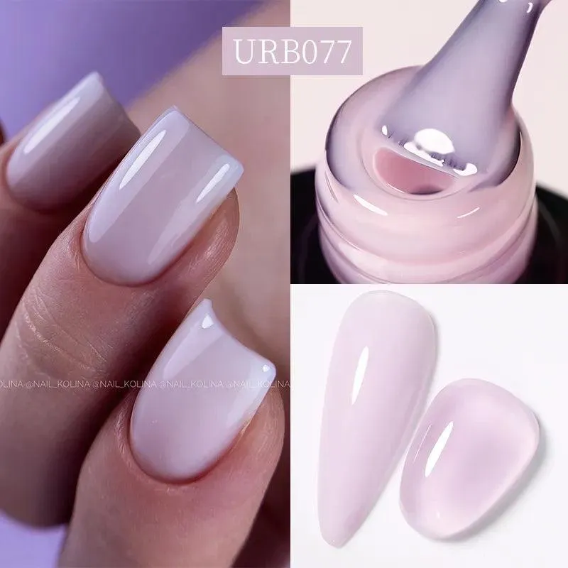 Nude Jelly White Rubber Base Gel: Long-Lasting Chip-Resistant Color