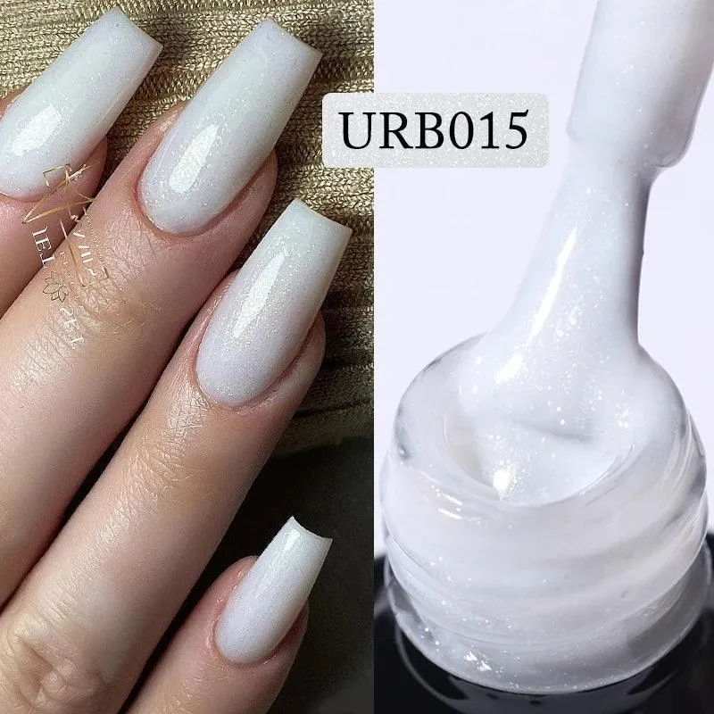 Nude Jelly White Rubber Base Gel: Long-Lasting Chip-Resistant Color