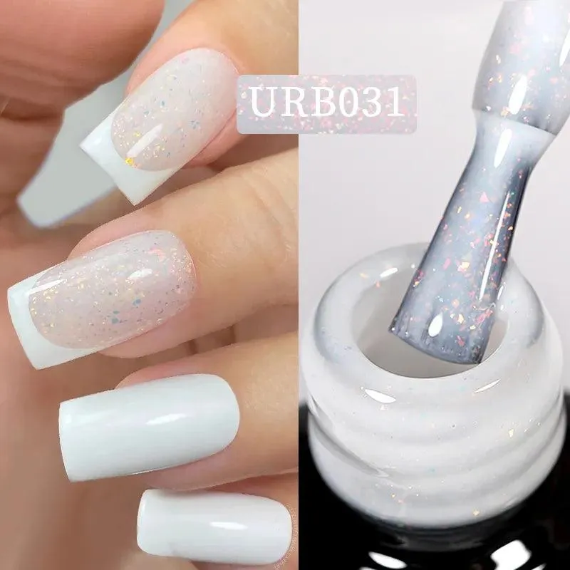 Nude Jelly White Rubber Base Gel: Long-Lasting Chip-Resistant Color