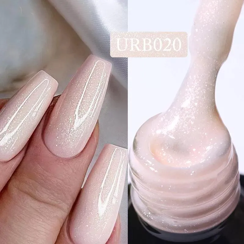 Nude Jelly White Rubber Base Gel: Long-Lasting Chip-Resistant Color