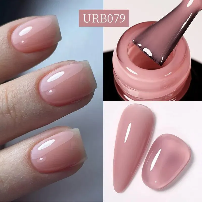 Nude Jelly White Rubber Base Gel: Long-Lasting Chip-Resistant Color