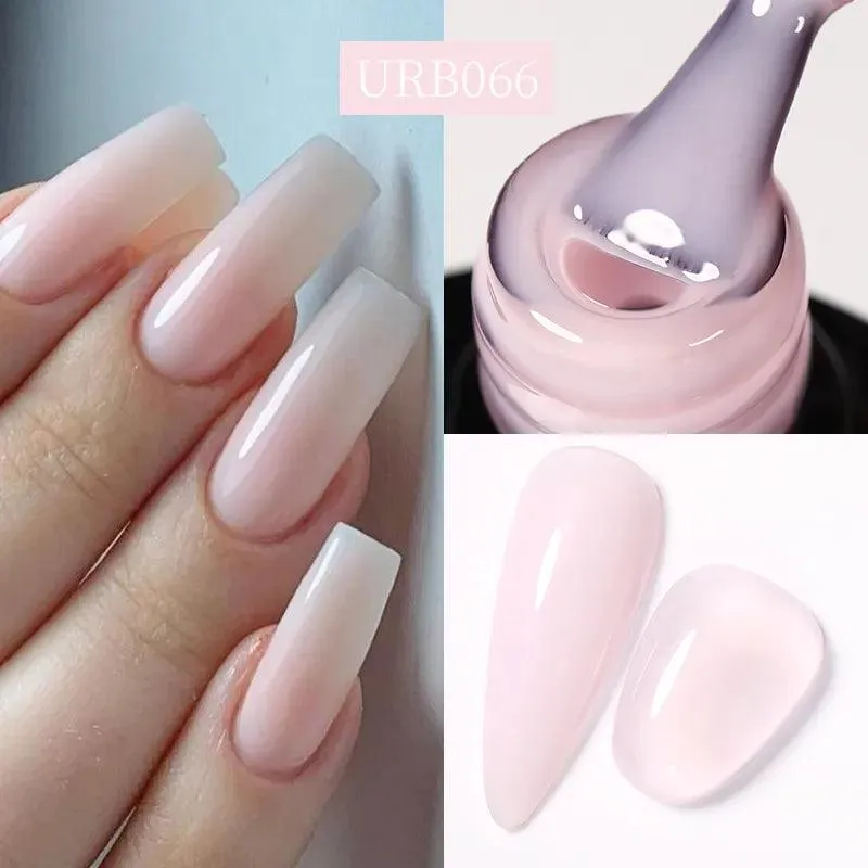 Nude Jelly White Rubber Base Gel: Long-Lasting Chip-Resistant Color