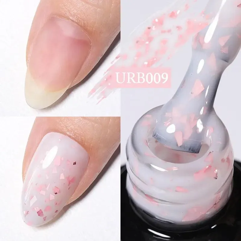 Nude Jelly White Rubber Base Gel: Long-Lasting Chip-Resistant Color