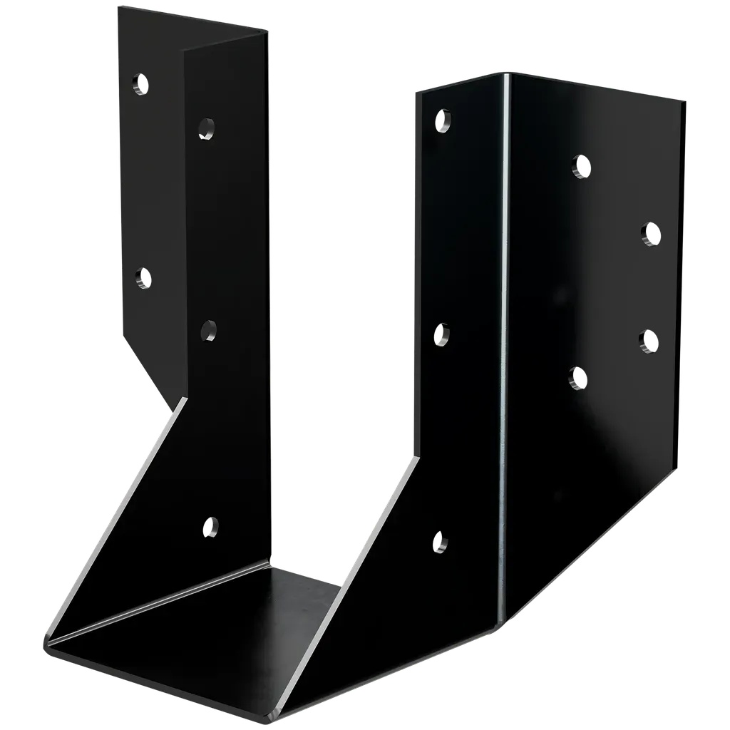 OHU Black Powder-Coated Ornamental Joist Hanger for 4x8 w/ Strong-Drive® SDS Screws (Pack of 10)