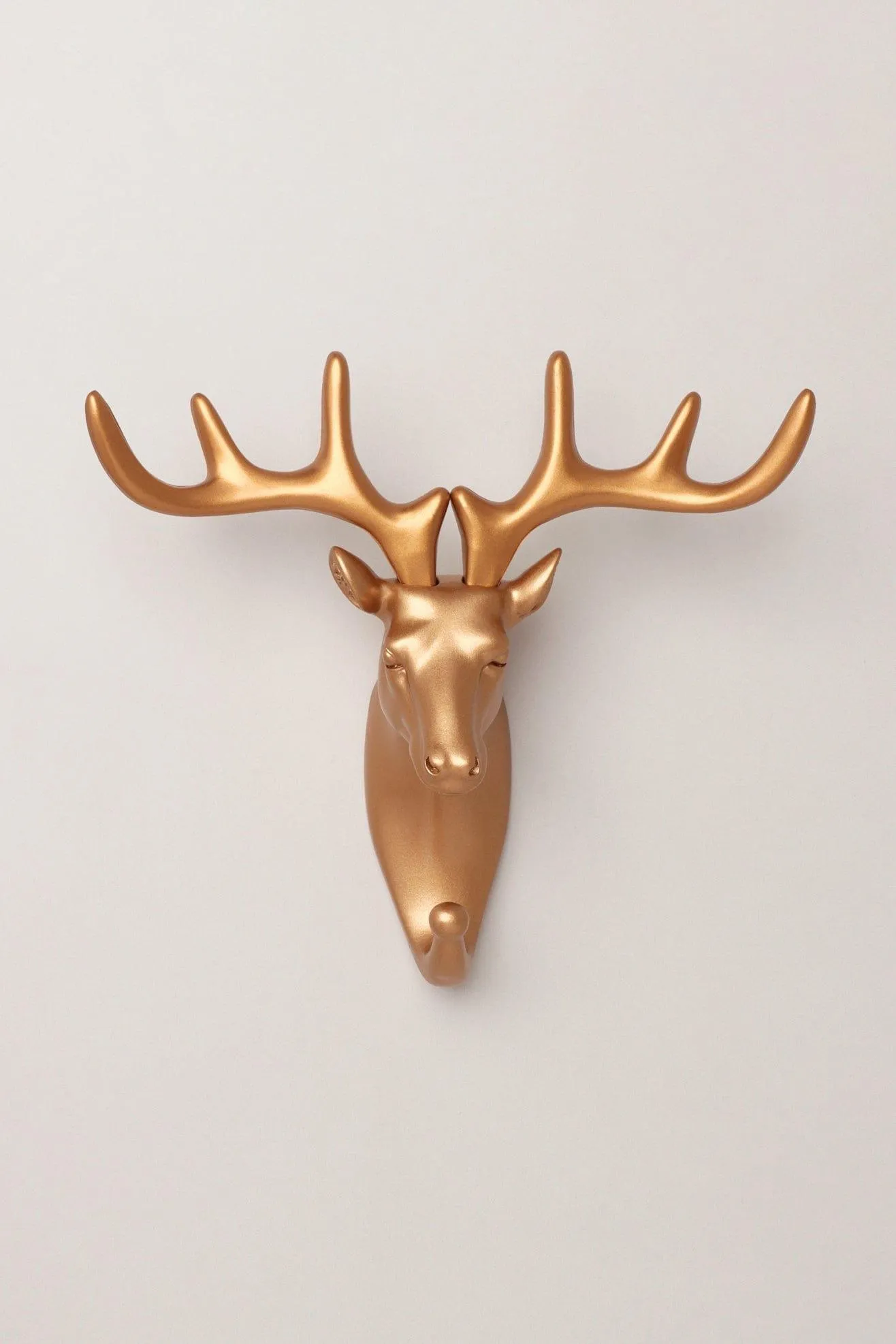 Ornamental Animal Heads Wildlife Bronze Gold Solid Resin Wall Organizer Coat Hook