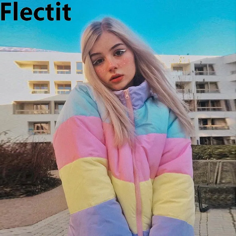 Pastel Puffer Jacket Hoodie