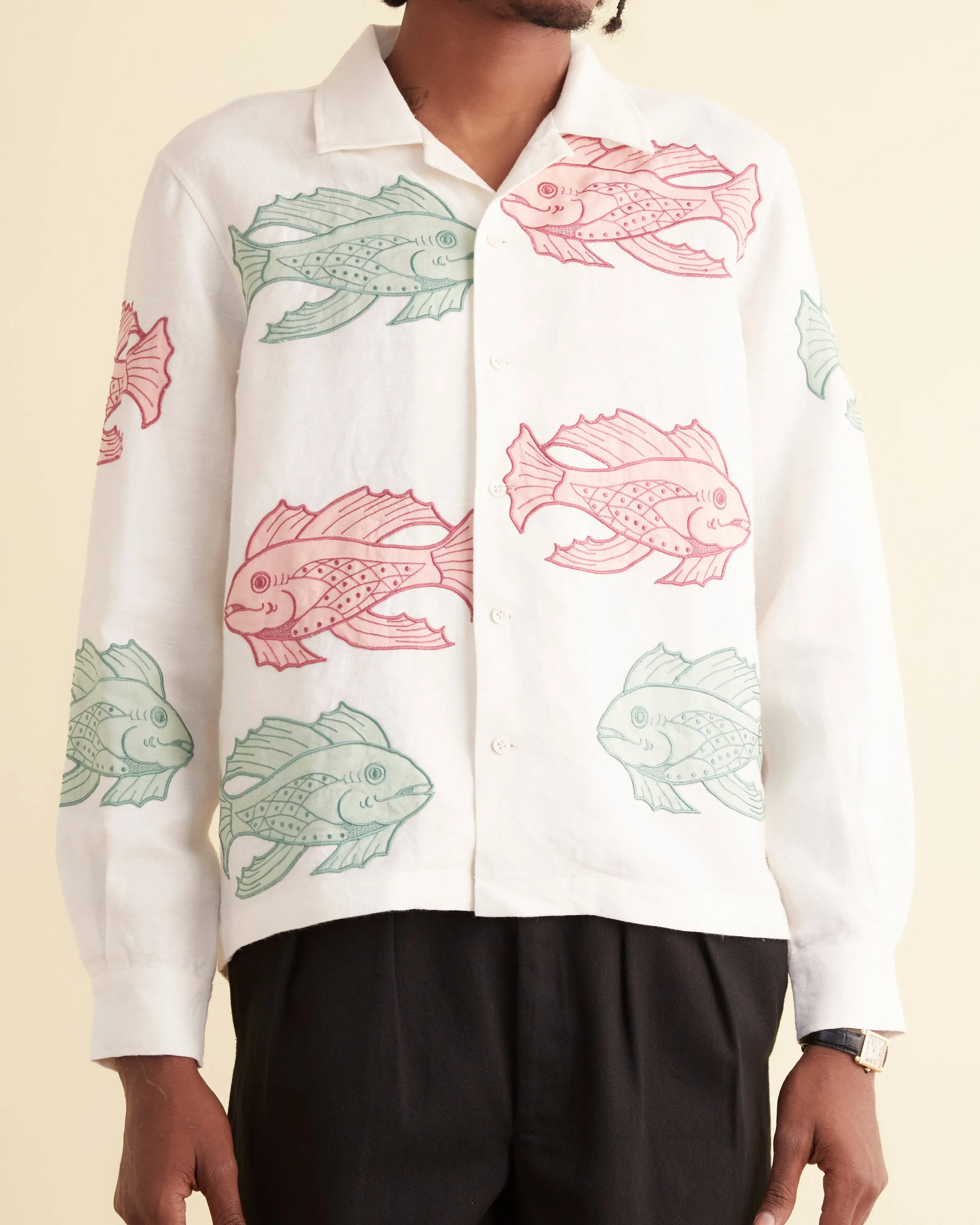 Piscine Appliqué Long Sleeve Shirt