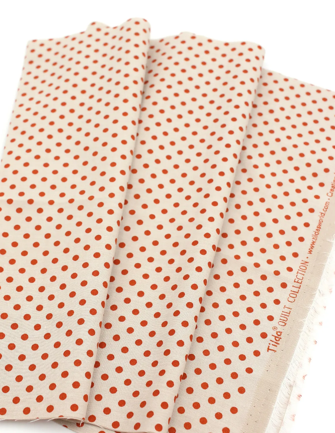 Pixie Cuts Pre-Cut Fabric - Tilda Woven Polka Dot Ginger 1/3 yard