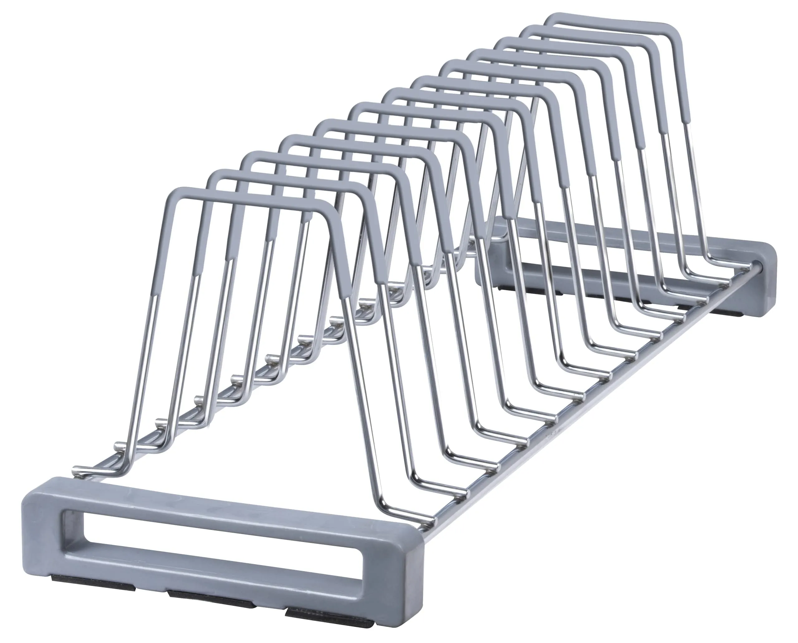 Plantex Stainless Steel Plate Stand/Dish Rack/Thali Stand for Modular Kitchen/Tandem Box Accessories - 12 Sections (Chrome/Pack of 1)