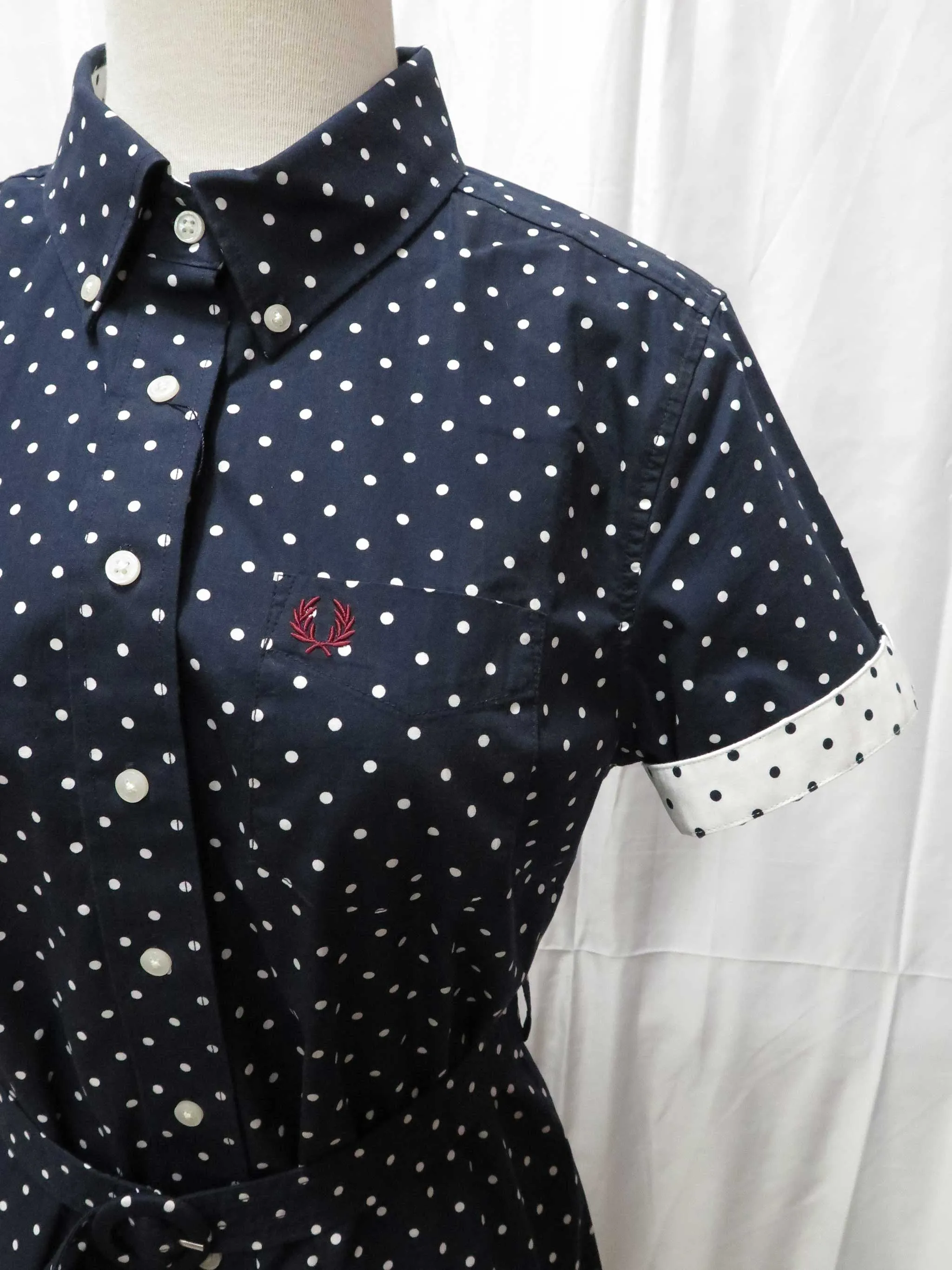 Polka Dot Shirt Dress (blue)