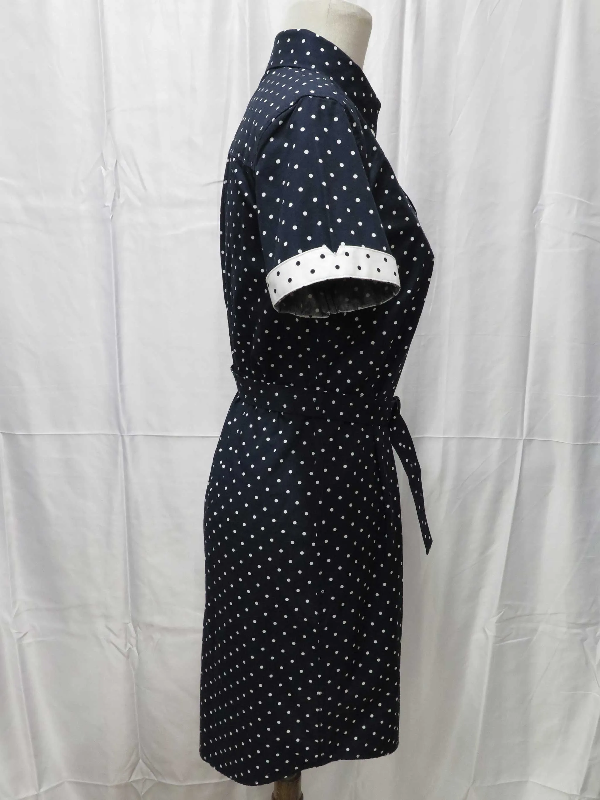 Polka Dot Shirt Dress (blue)