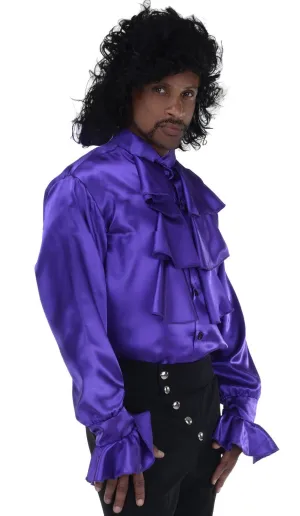 Pop Star Prince Mens Plus Size Purple Costume Shirt