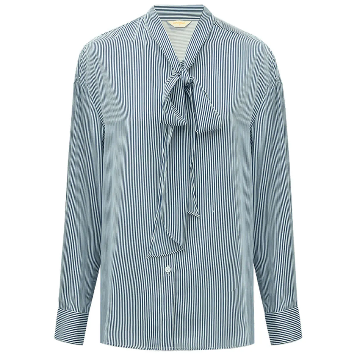 Powder Blue Bow Tie Striped Shirt