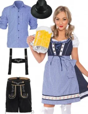 Premium Oktoberfest Alpine Beer Maid Vintage Couple Costume