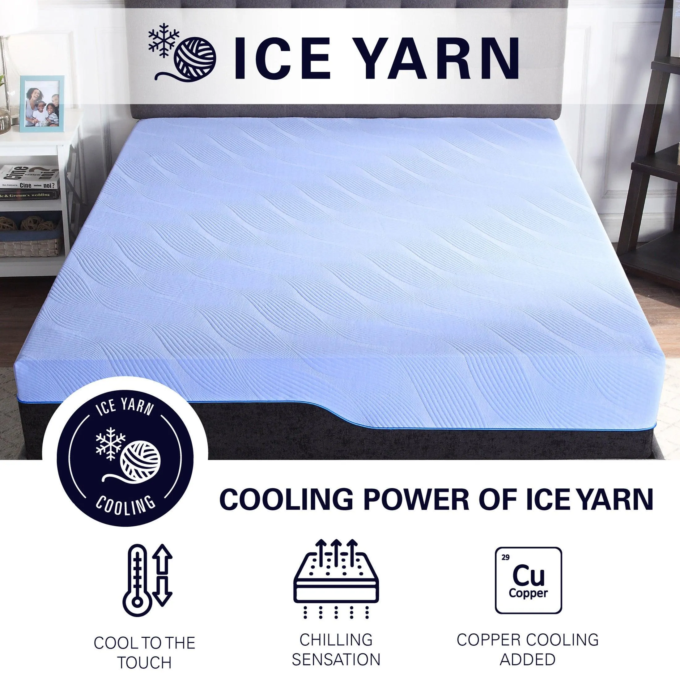 Queen Mattress, 12" Hybrid Cooling GelCare with Coils, Refresh