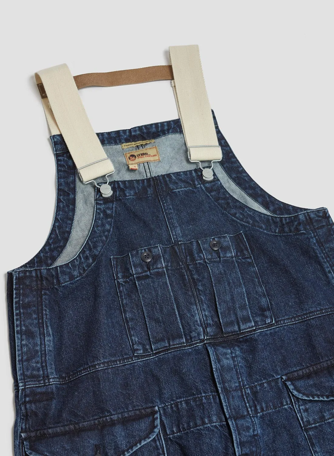 Railway Dungaree Denim in Washed Indigo