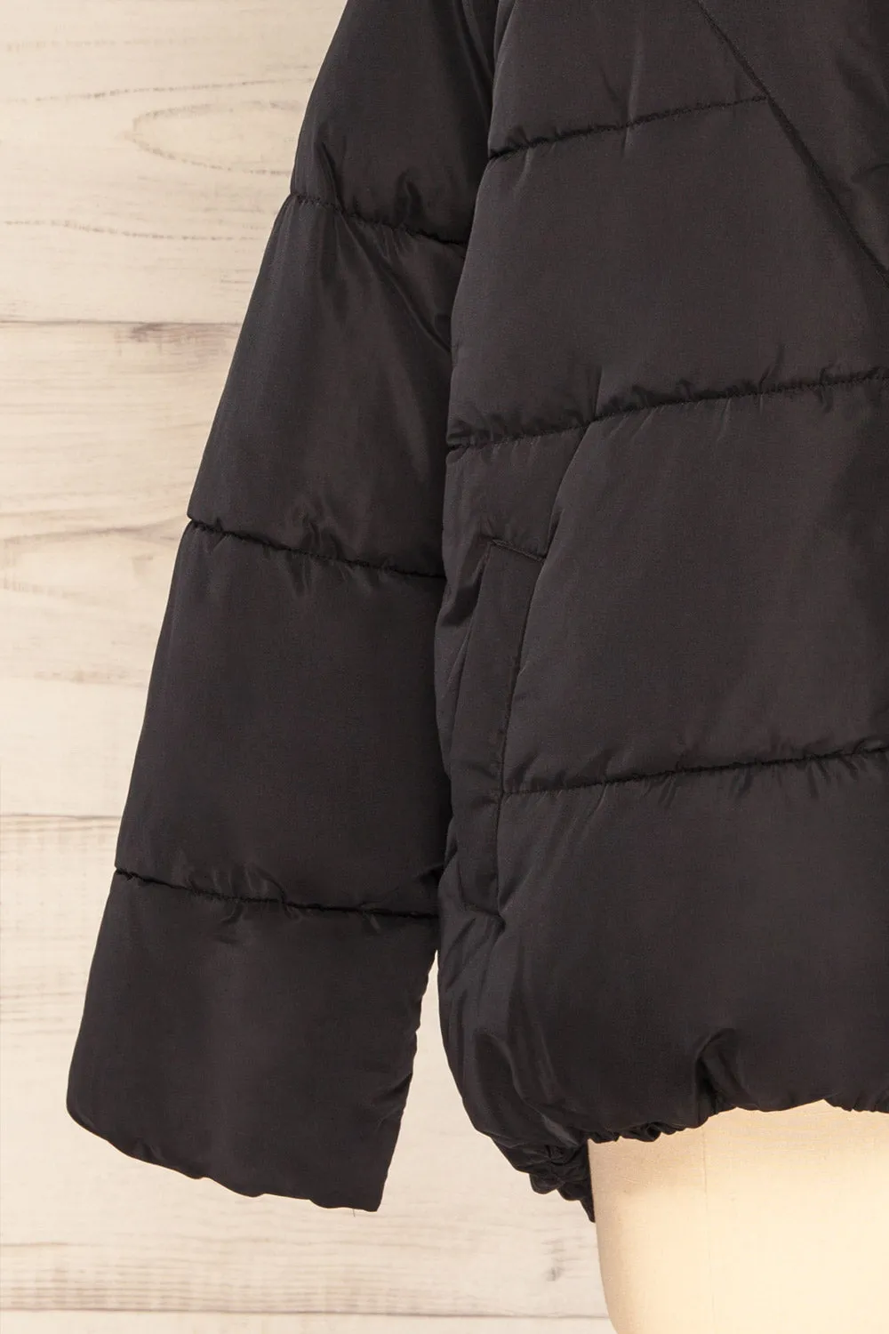 Reda Black | Short Puffer Jacket