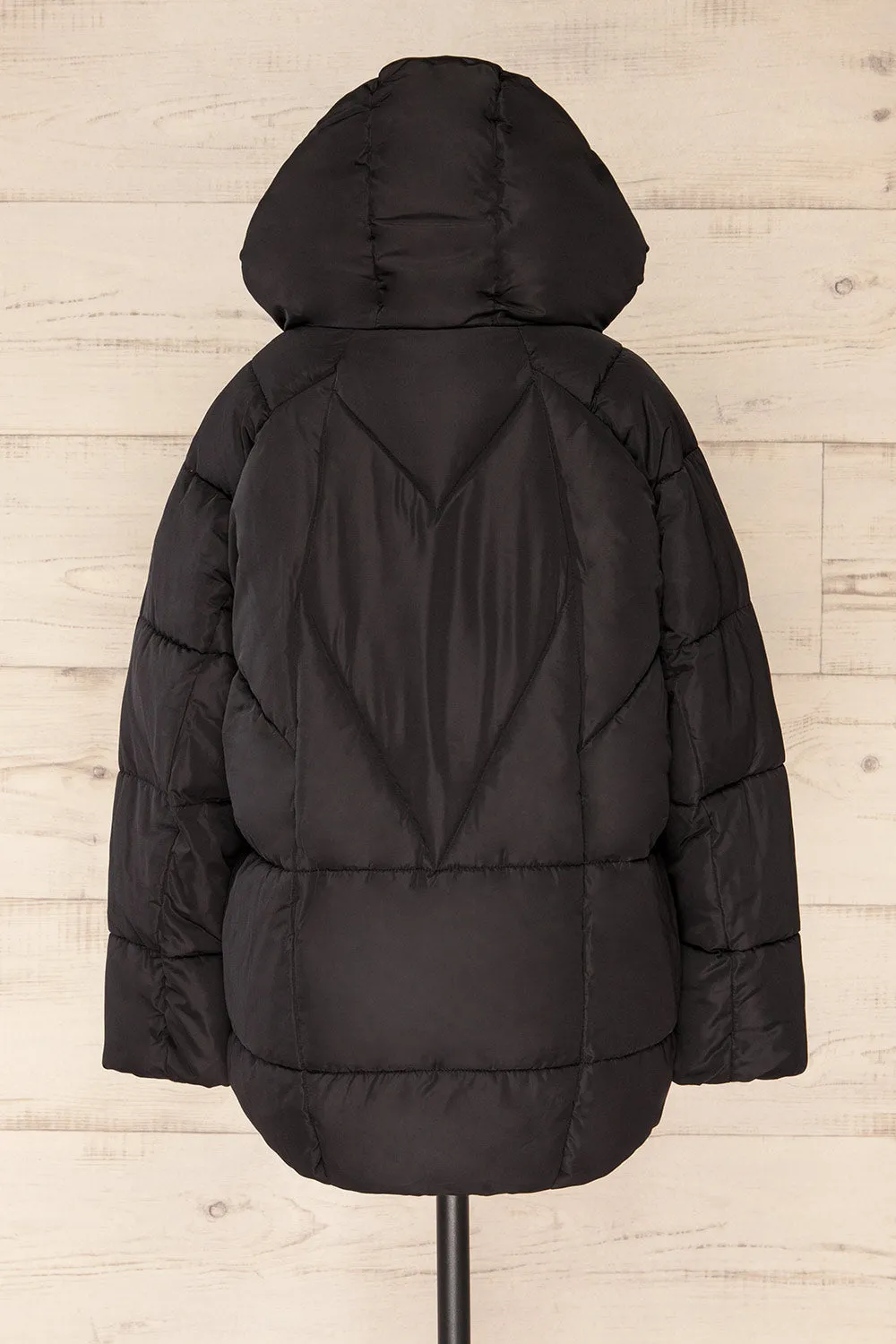 Reda Black | Short Puffer Jacket