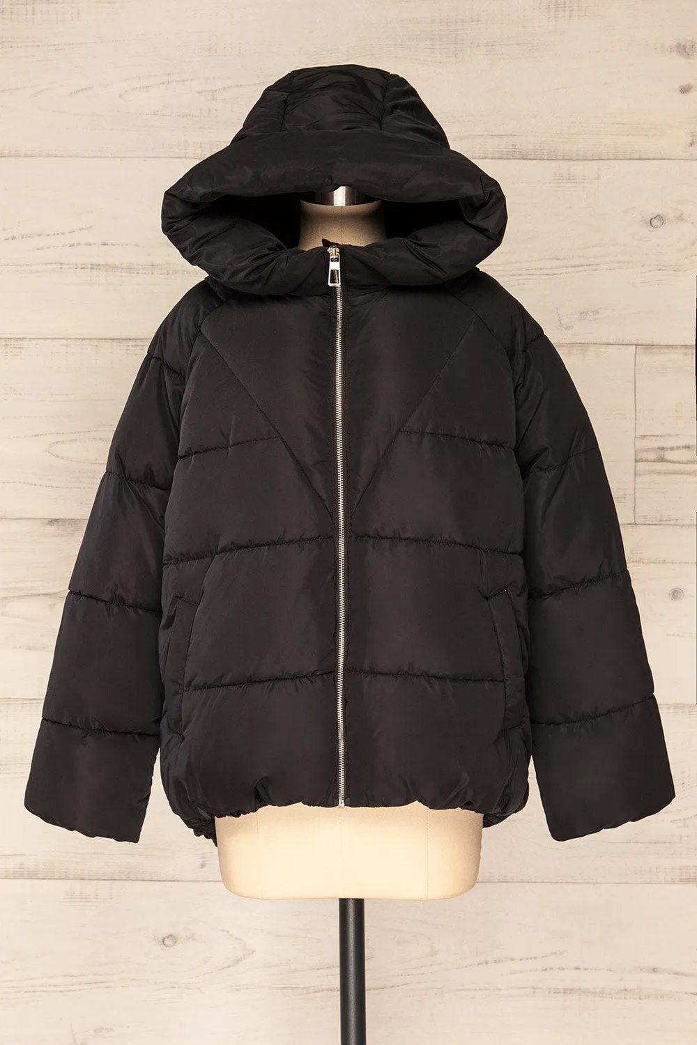 Reda Black | Short Puffer Jacket