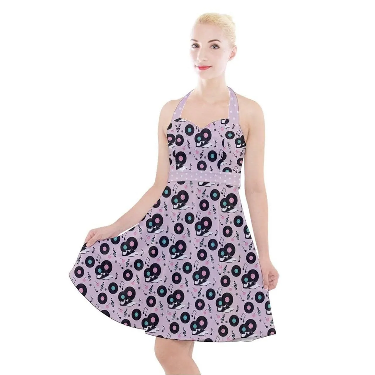 Rock n Bowl Halter Party Swing Dress