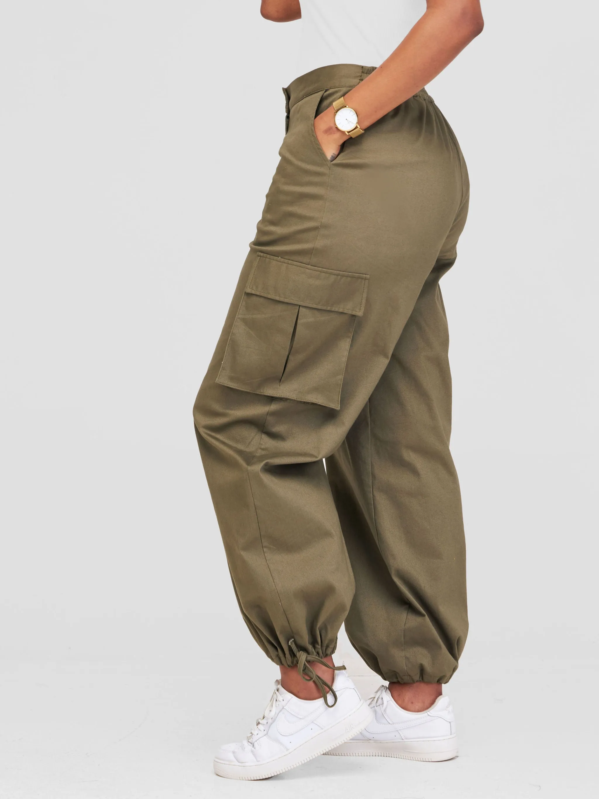 Safari Anga Drawstring Cargo Pants - Hunters Green