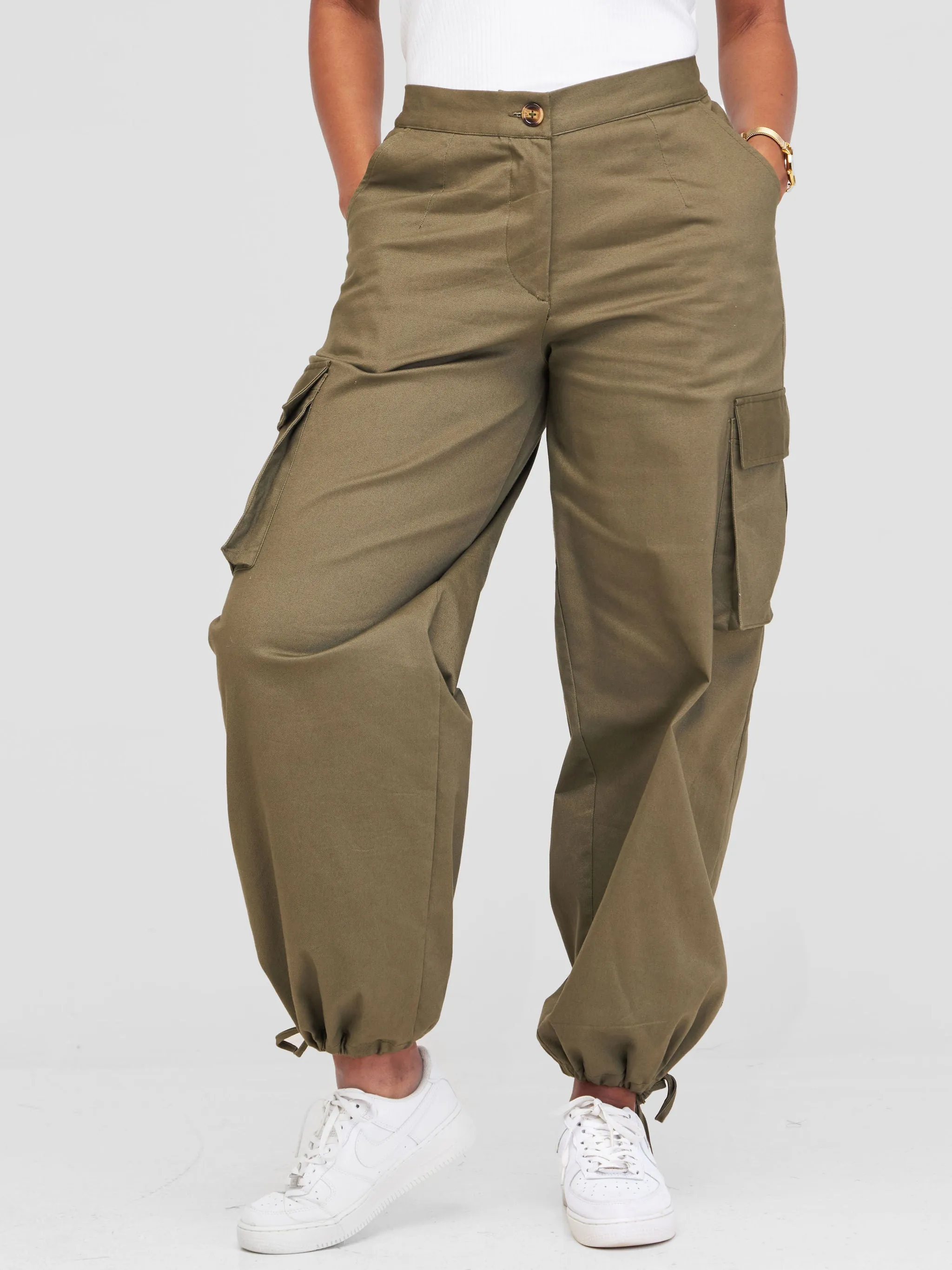 Safari Anga Drawstring Cargo Pants - Hunters Green