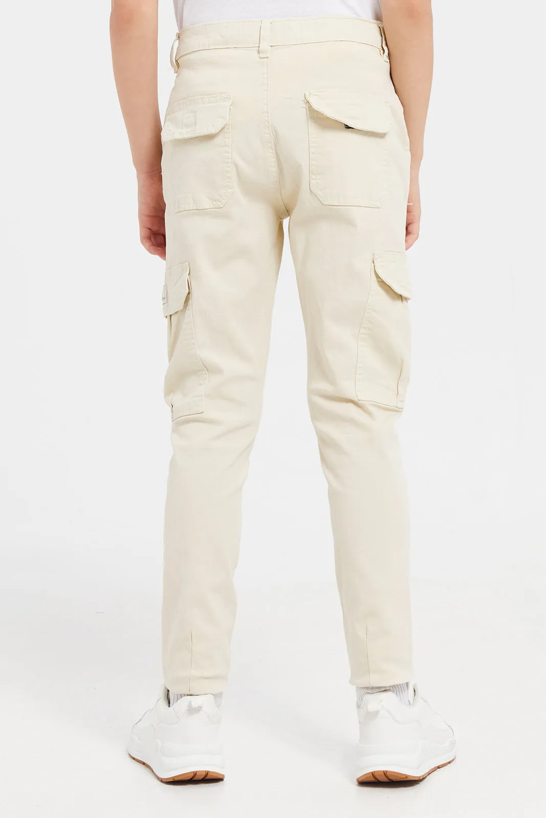 Senior Boys Beige Cargo Pocket Trouser