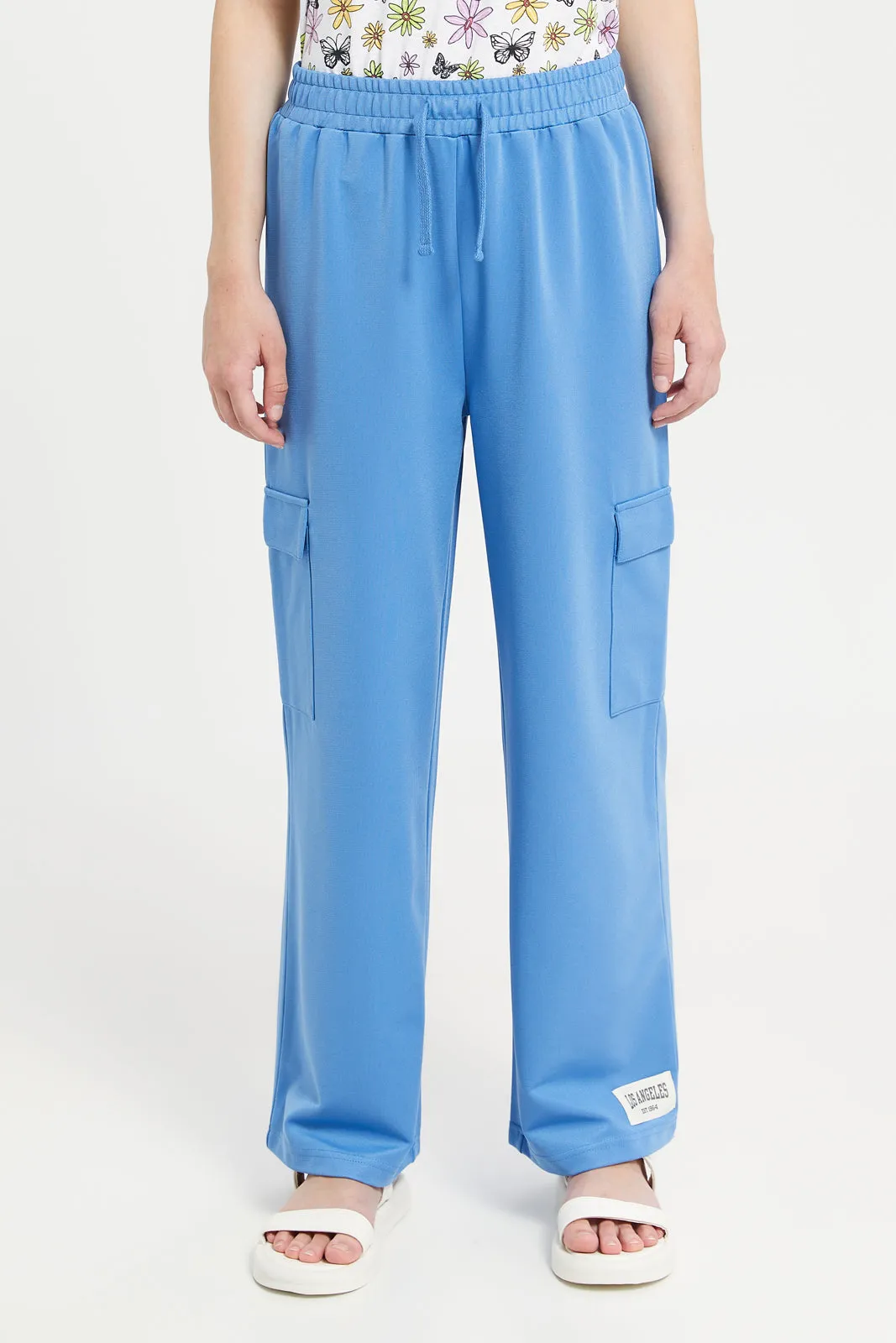 Senior Girls Blue Cargo Track Pants