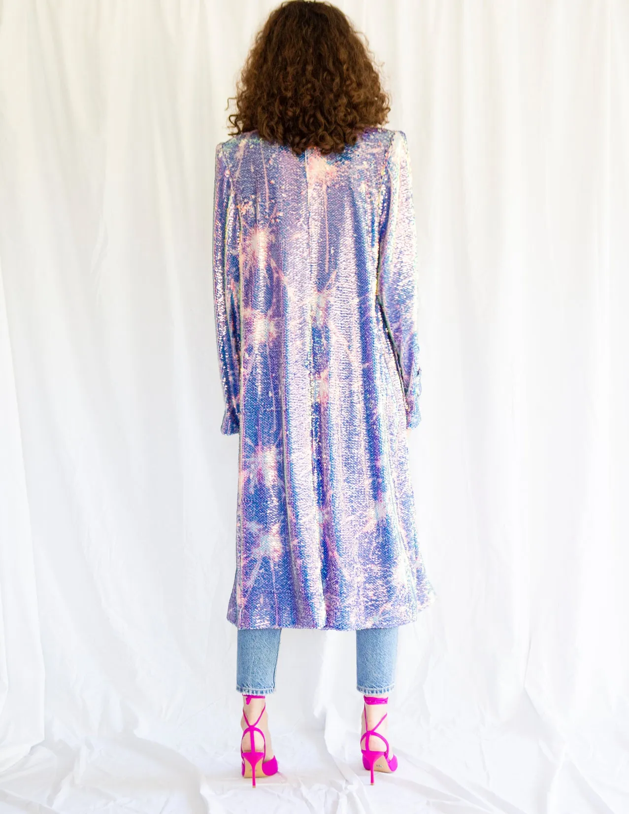 Sequined Coat inPrinted Sparkler Sequin