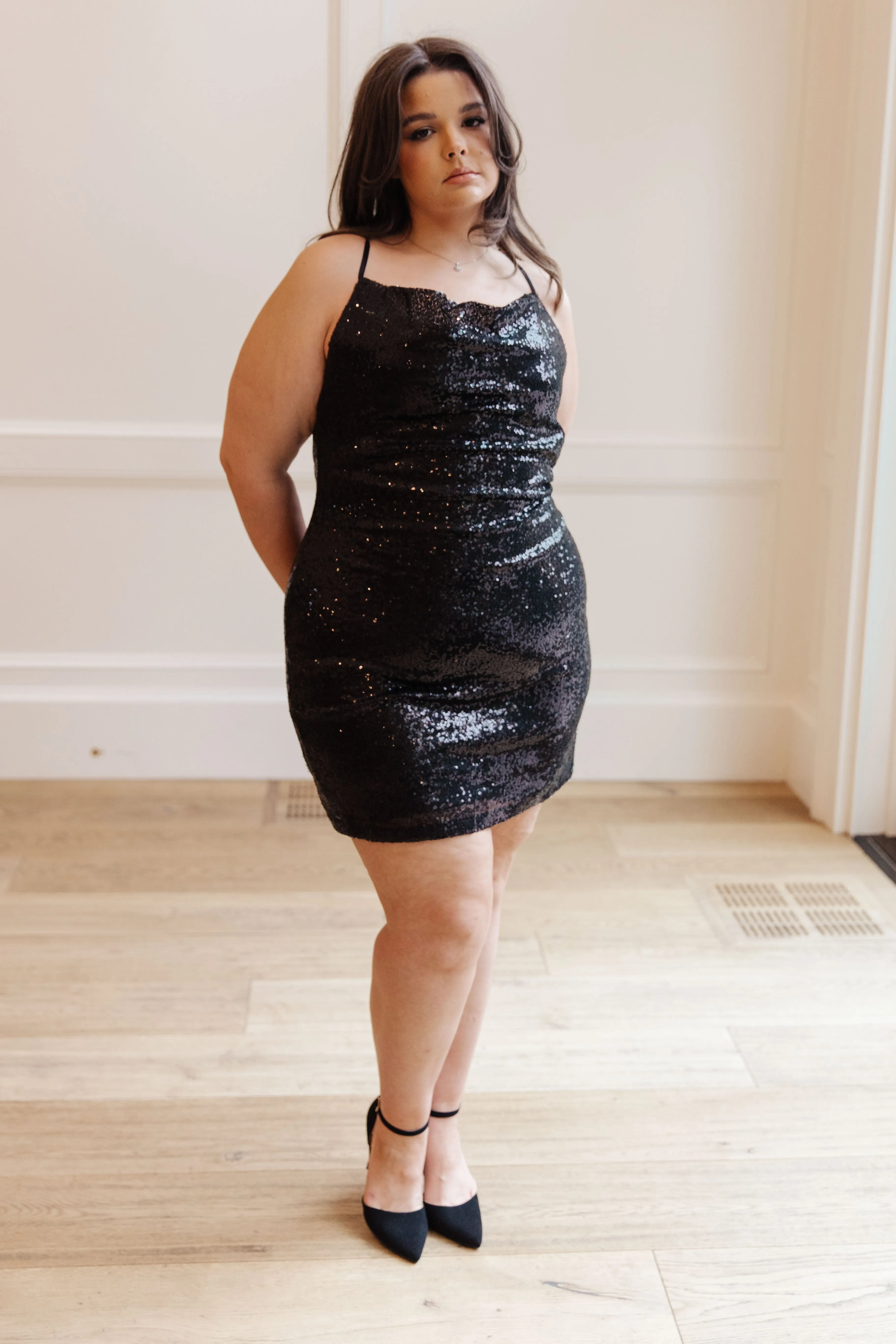 Shining in Sequins Dress in Black - 143 Story