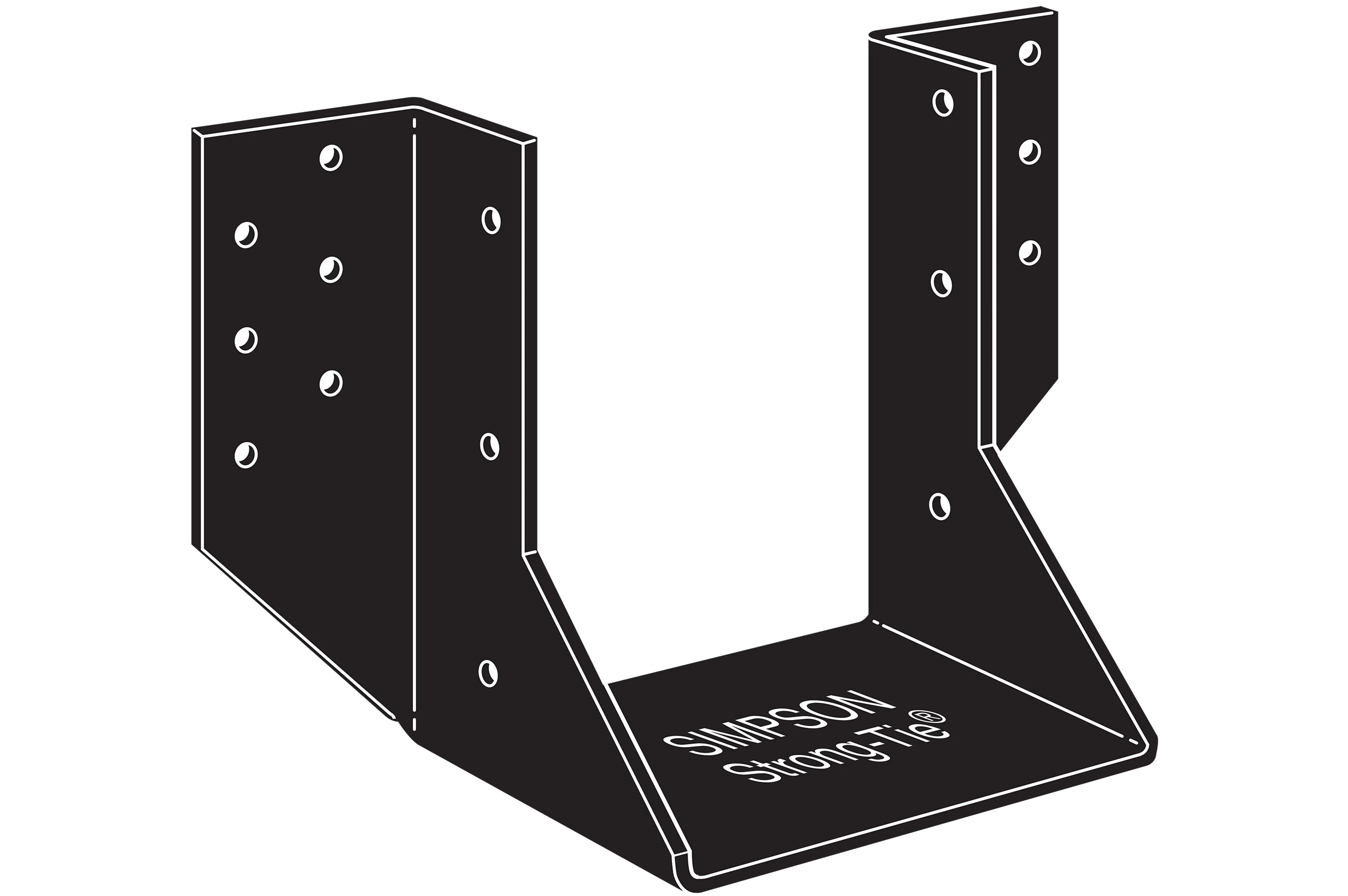 Simpson OHU48-SDS3 OHU Black Powder-Coated Ornamental Joist Hanger for 4x8 w/ Strong-Drive SDS Screws