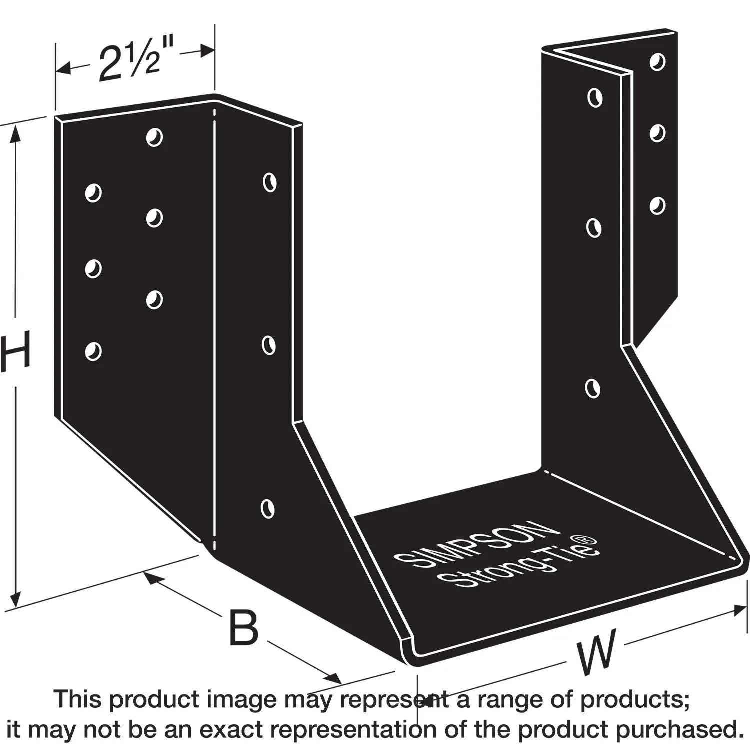 Simpson OHU48-SDS3 OHU Black Powder-Coated Ornamental Joist Hanger for 4x8 w/ Strong-Drive SDS Screws