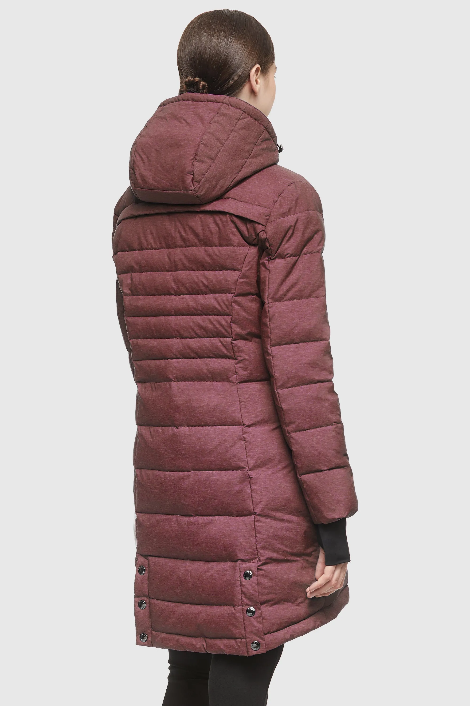 Slant Pocket Zip up Puffer Down Coat