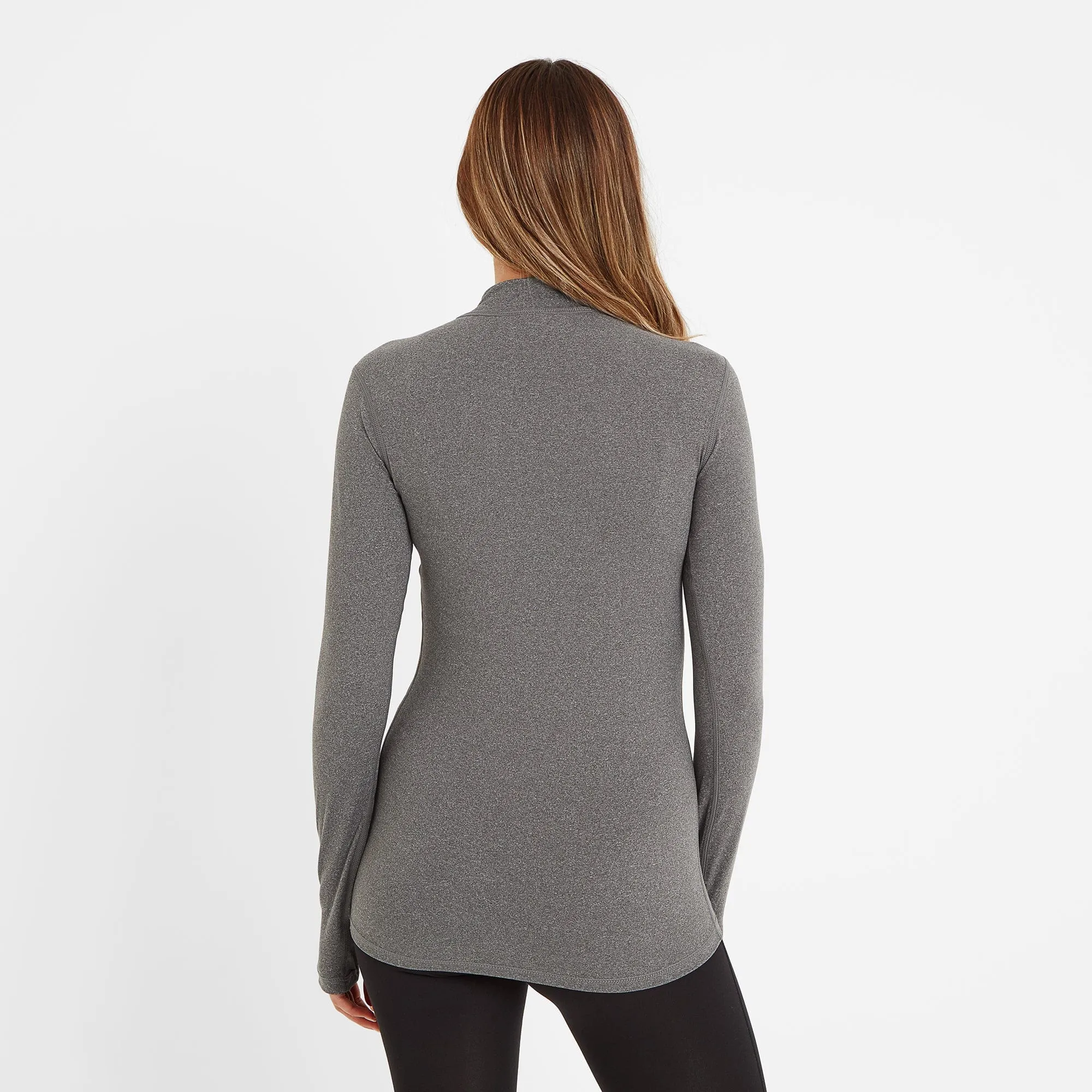 Snowdon Womens Thermal Base Layer Quarter Zip - Grey Marl