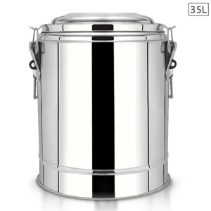 SOGA 35L Stainless Steel Insulated Stock Pot Dispenser Hot & Cold Beverage Container