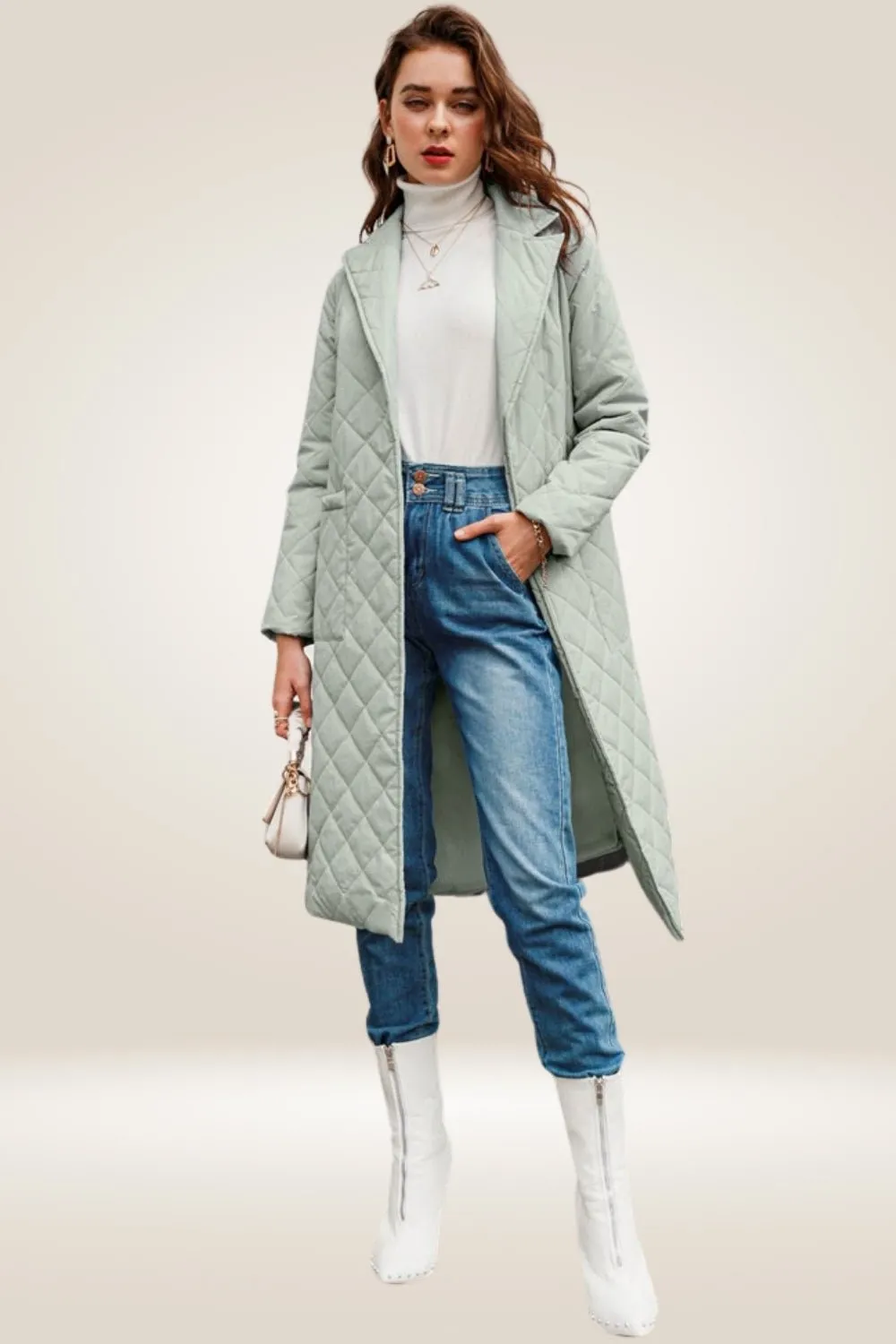 Tailored Long Parka Coat With Deep Pockets