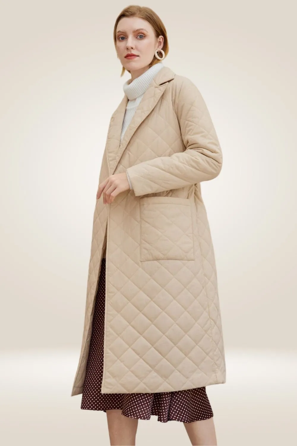 Tailored Long Parka Coat With Deep Pockets