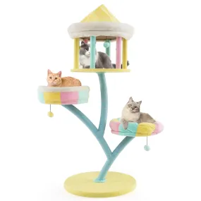 Tangkula Tall Cat Tree, 57.5 Inch Amusement Park Style Cute Cat Tower with Top Open Condo