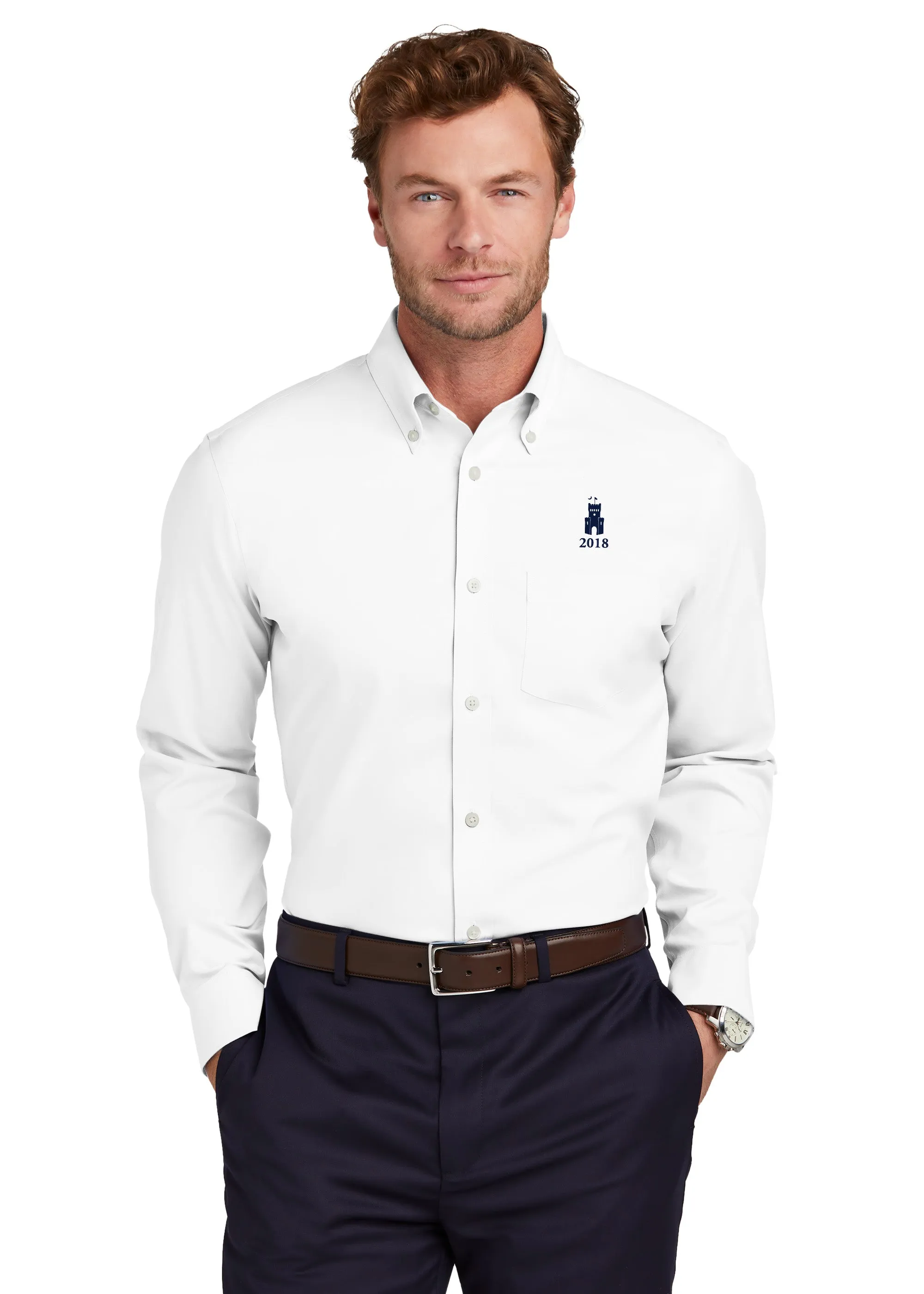 The Citadel, Class of 2018, Barracks, Brooks Brothers® Wrinkle-Free Stretch Pinpoint Shirt