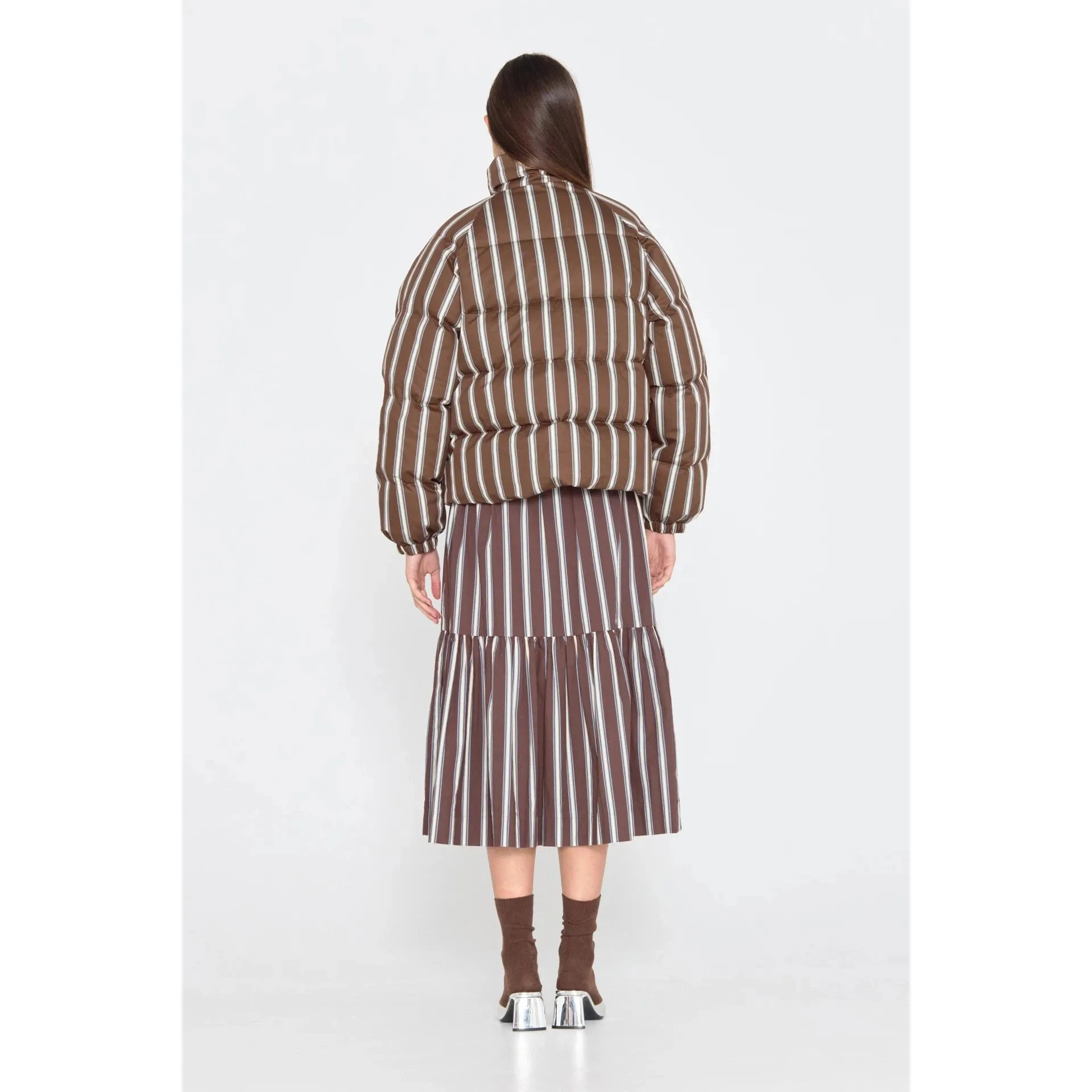 The Tiny Big Sister - Striped short jacket - chocolate