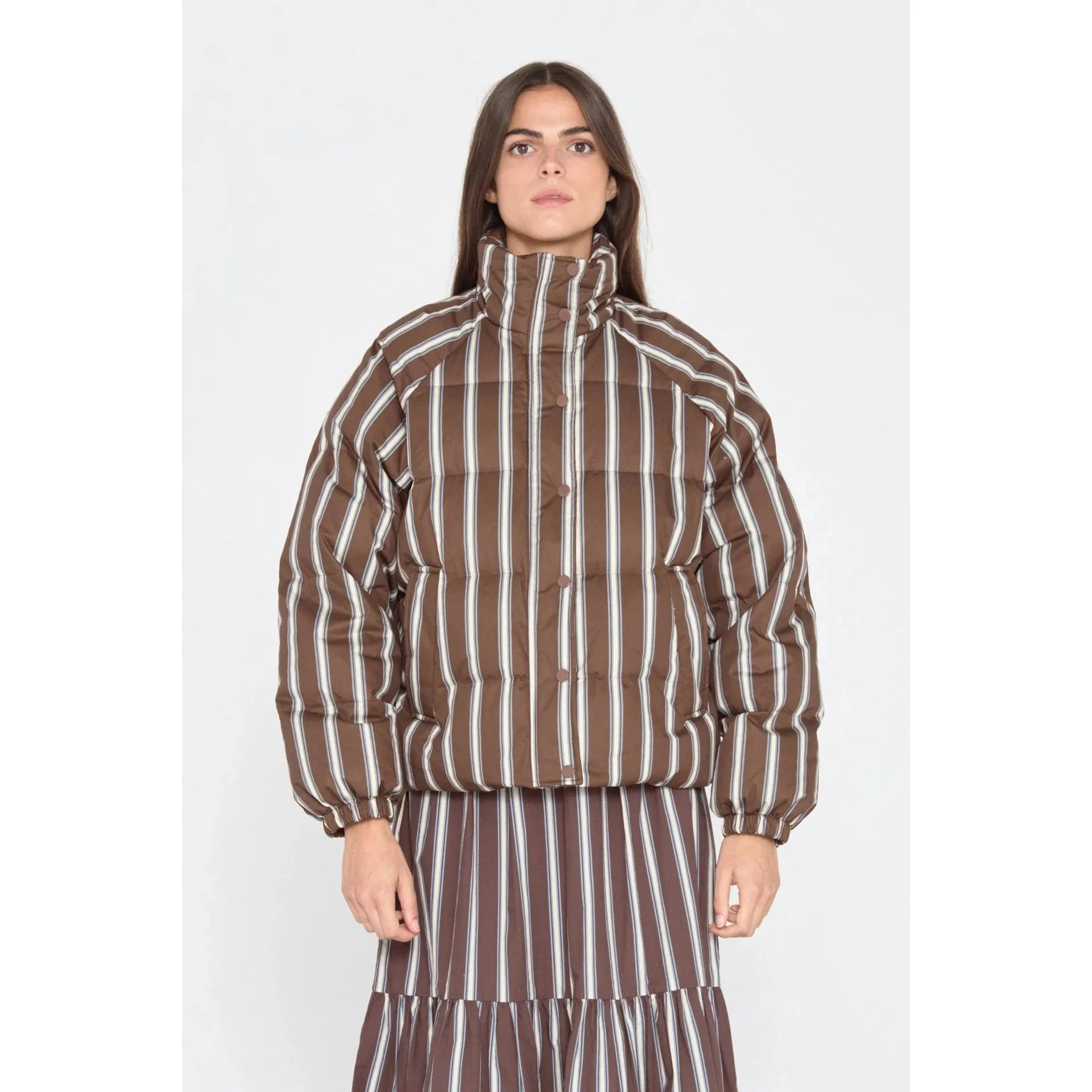 The Tiny Big Sister - Striped short jacket - chocolate